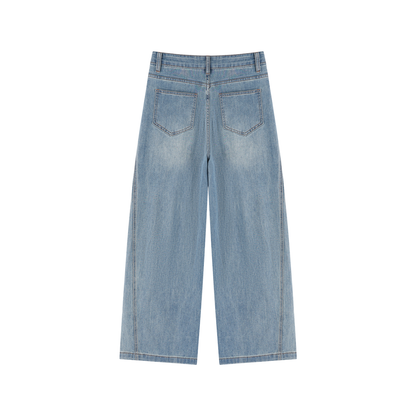 Women's Vintage Wash High Rise Wide Leg Jeans 426GSM