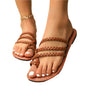 Women's Flat Slippers Plus Size Woven Casual Slippers