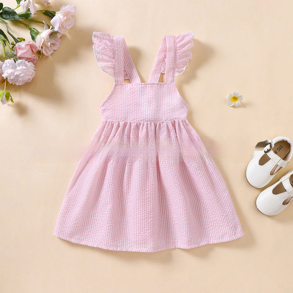 Robe d'été sans manches bouffante à volants pour bébé fille