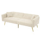 The Sofa Bed Has A Bed Function, Three Adjustable Backrest Angles, Gold Legs, Cushions And Side Storage Pockets.