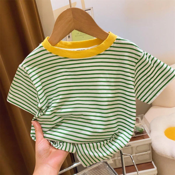 Contrast Color Striped Little Women's Baby Top - Stuffs & Savers