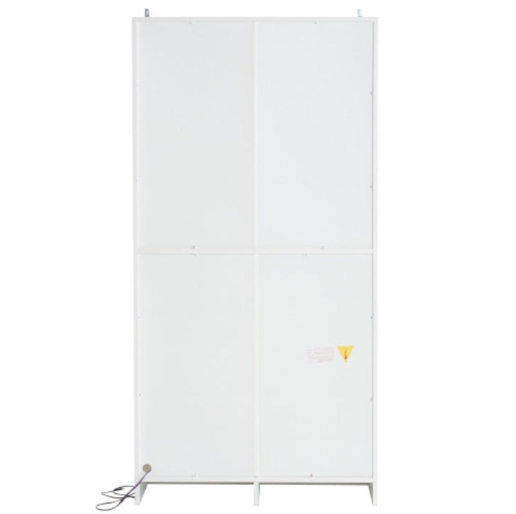 LED Display Cabinet, Clear Display Case For Figures, Storage Shelves With Tempered Glass Door, Storage Cabinet Floor Standing Transparent Showcase 160x80x40 Cm White