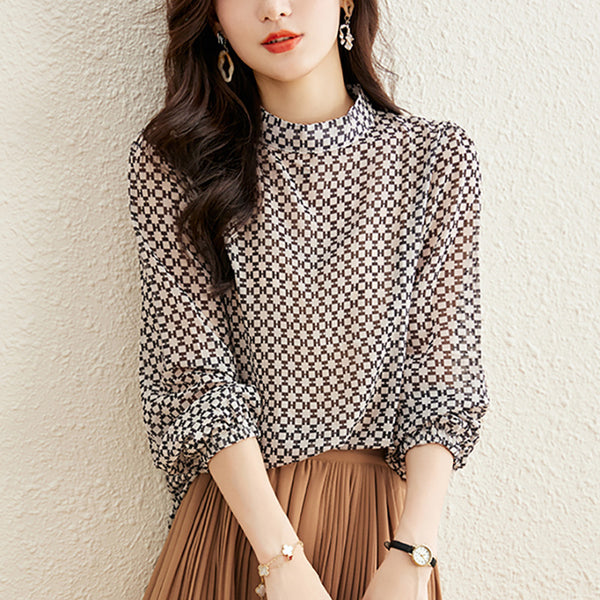 Loose Belly-covering Chiffon Shirt Top