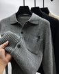 Casual Solid-Color Pocket Lapel Knit Sweater Coat