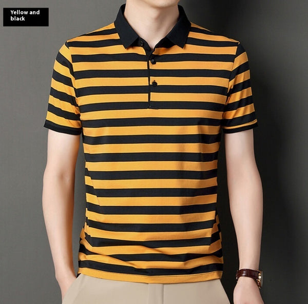 T-shirt polo rayé pour homme