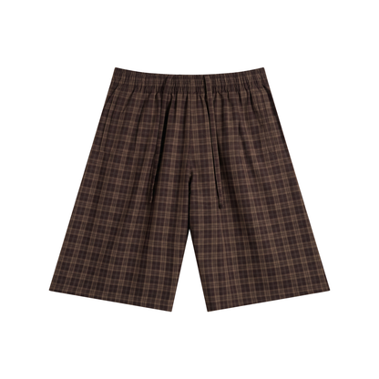 Unisex Plaid Wide Leg Shorts 130GSM
