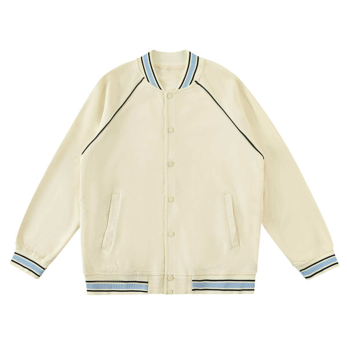Waran Contrast Trim Raglan Varsity Jacket