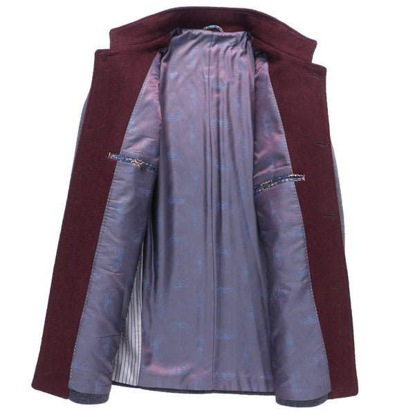Men's Mid-Length Wool Trench Coat