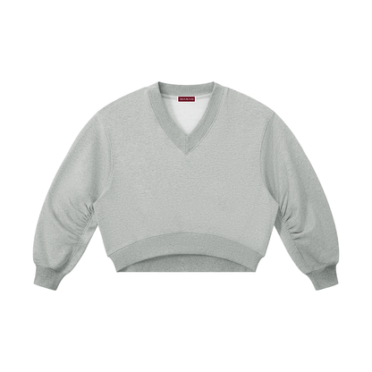 Women's Crop V-Neck Sweatshirt 280GSM