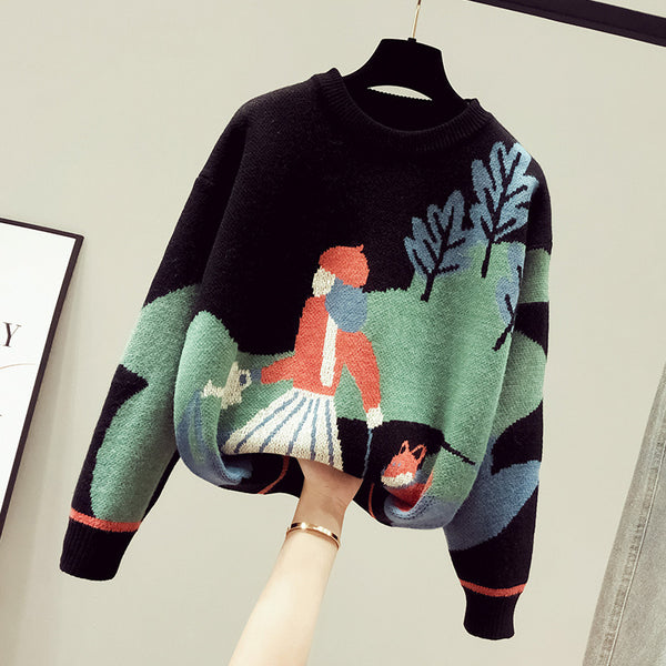 Retro Hong Kong Style Mock Neck Sweater Women - Stuffs & Savers