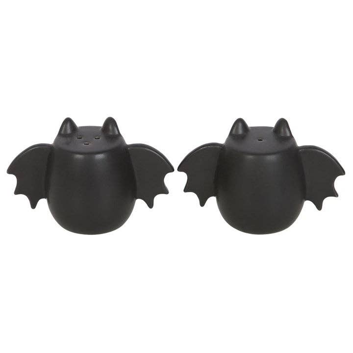 Gothic Bat Wing Halloween Salt and Pepper Shakers