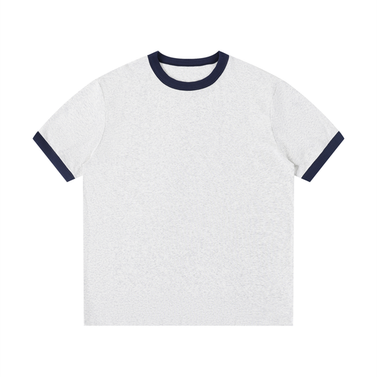 Contrast Edge Ribbed Crewneck T-Shirt