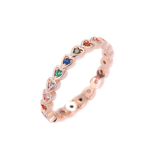 Inlaid Zircon Love Ring