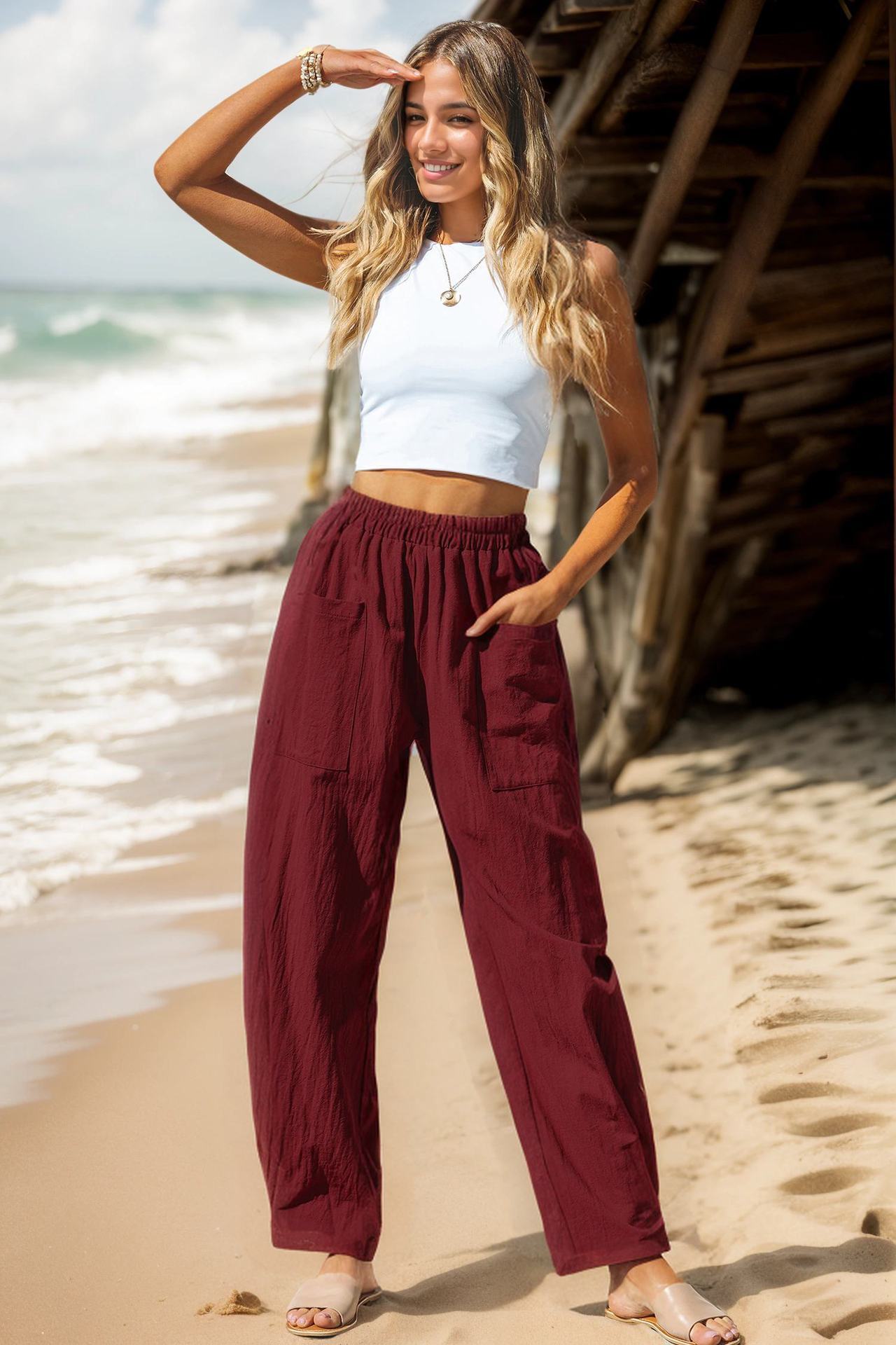 Women's Cotton Linen Casual Pants