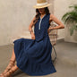 Color-Block V-Neck Maxi Dress