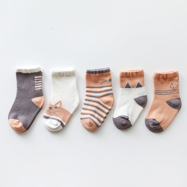 Cartoon Mid-calf Children's Socks Combed Cotton
