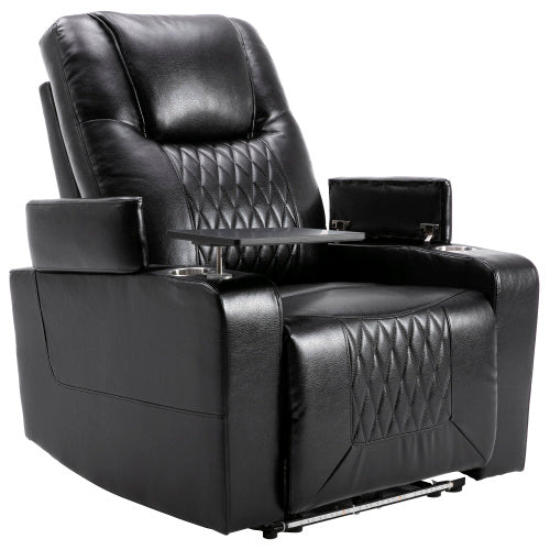 Electric Recliner Chair With USB Charge Port, 360 Swivel Tray Table, Hand In-Arm Storage, Cup Holders, Ambient Lighting - Ambient Lighting Gaming Recliner Chair Home Theat