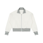 Striped Rib Collar Zip Jacket