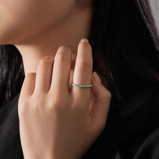 Micro-inlaid Zircon Ring Female Niche