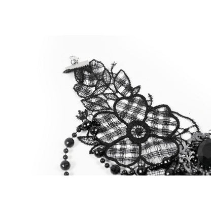 Collier Lysandra papillon dentelle perlé Dark in Love