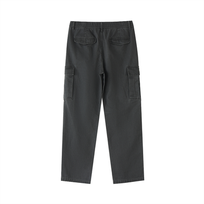 Cotton Elastic-Waist Cargo Pants 300GSM