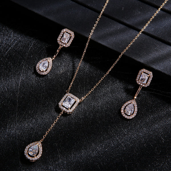 Zircon Water Drop Necklace 925