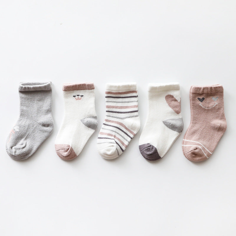 Cartoon Mid-calf Children's Socks Combed Cotton