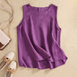 Retro Cotton Linen Vest Women's Loose Sleeveless Top