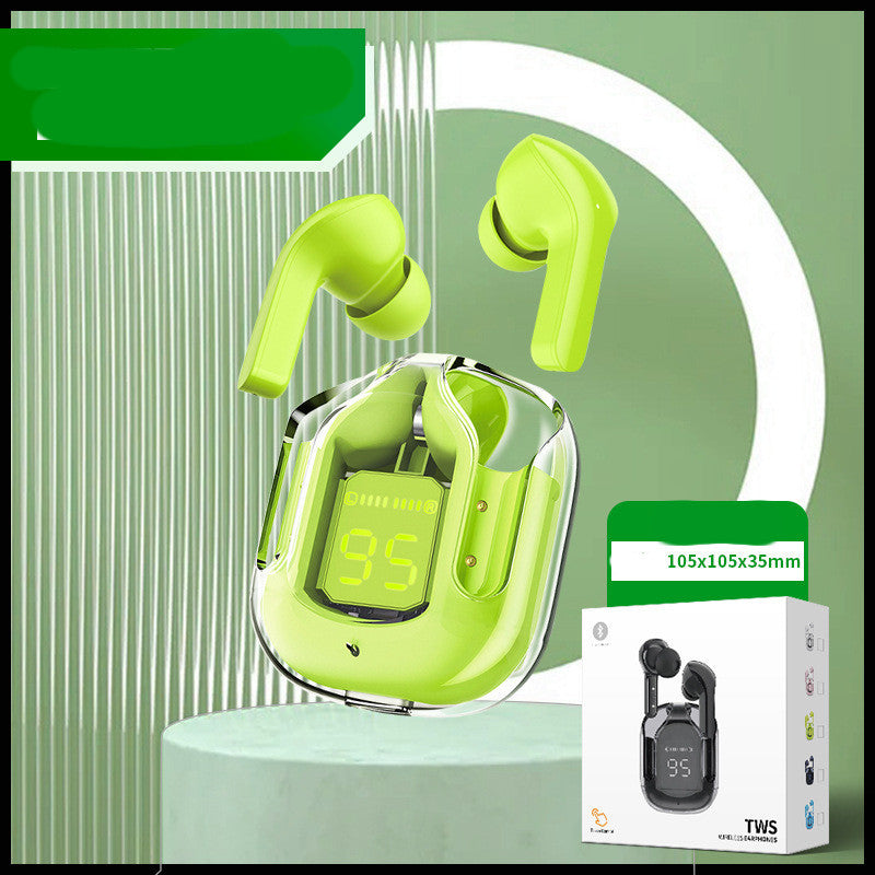 Nouveaux mini écouteurs Bluetooth sans fil transparents avec affichage numérique et réduction de bruit ENC, véritablement sans fil pour le sport et la musique