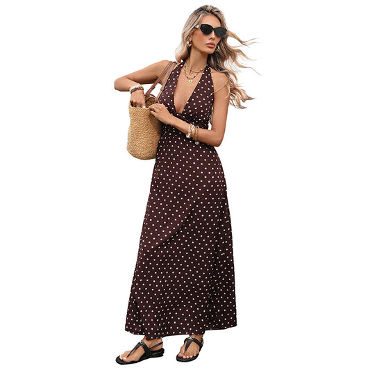 Polka Dot Halterneck Dress