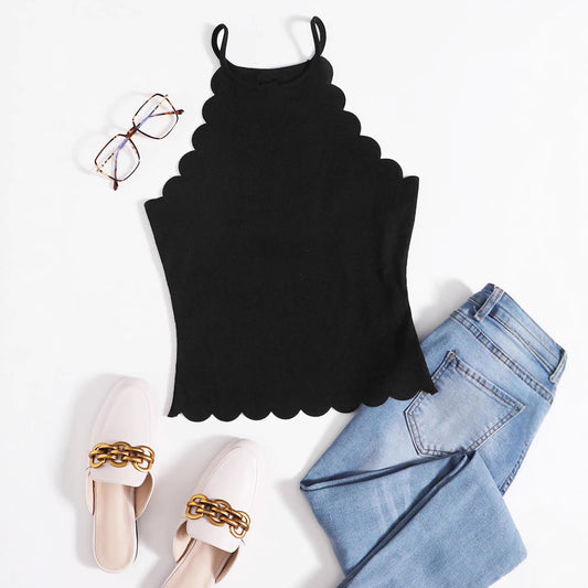 Women's Shell-Edged Sleeveless Camisole