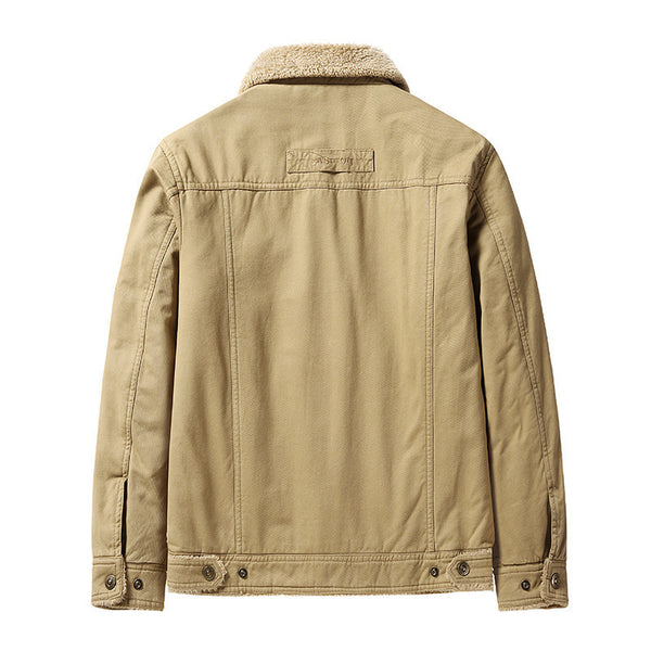 Fleece-lined Thickened Polo Collar Jacket