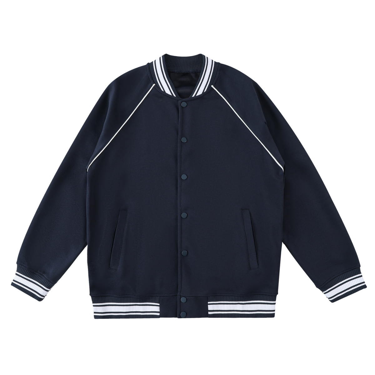 Waran Contrast Trim Raglan Varsity Jacket