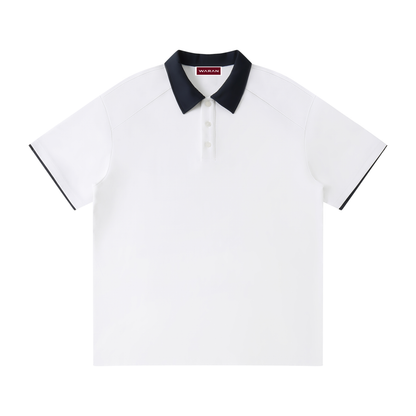 Waran Contrast Collar Raglan Polo Shirt