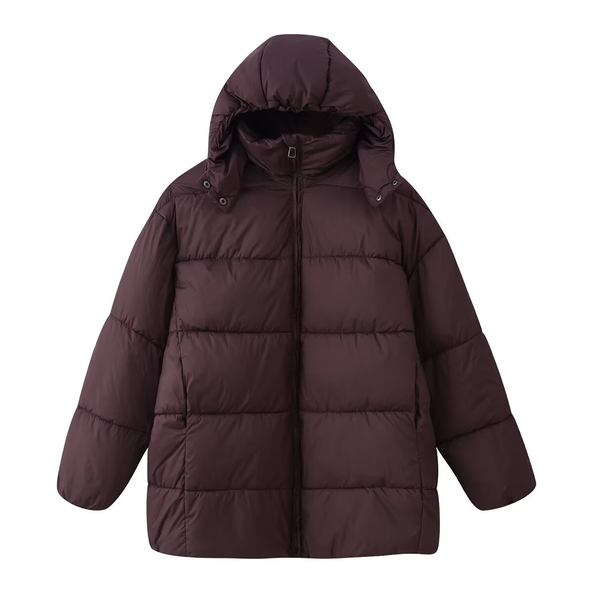 Loose-fitting Padded Coat With A Hood
