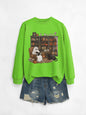 Womens Bookshelf Ghost Sweater