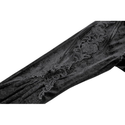 Pantalon évasé en velours et dentelle Dark in Love Erzebeth