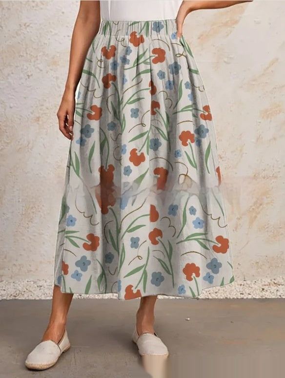 Elastic Waist Slimming Large Hem Skirt
