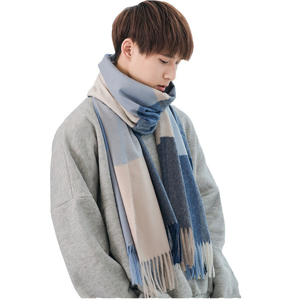 Foulard en plaid à houppe chaude