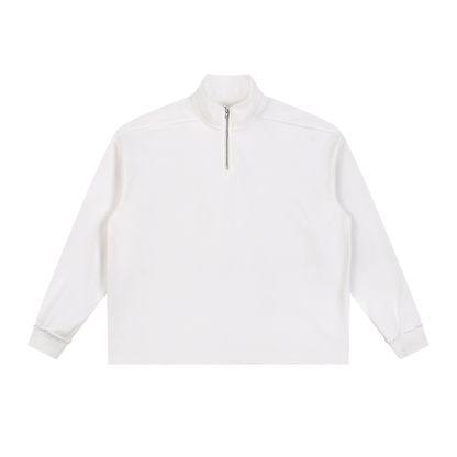 Half-Zip Rolled Edge Fleece Sweatshirt 450GSM