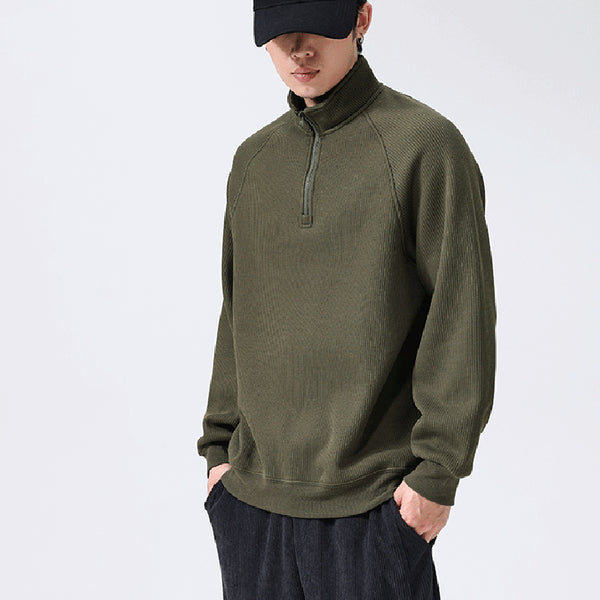 Mens Stand-collar Fleece Sweatshirt - Stuffs & Savers