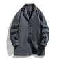 Men's Loose Mid-length Woolen Trench Coat