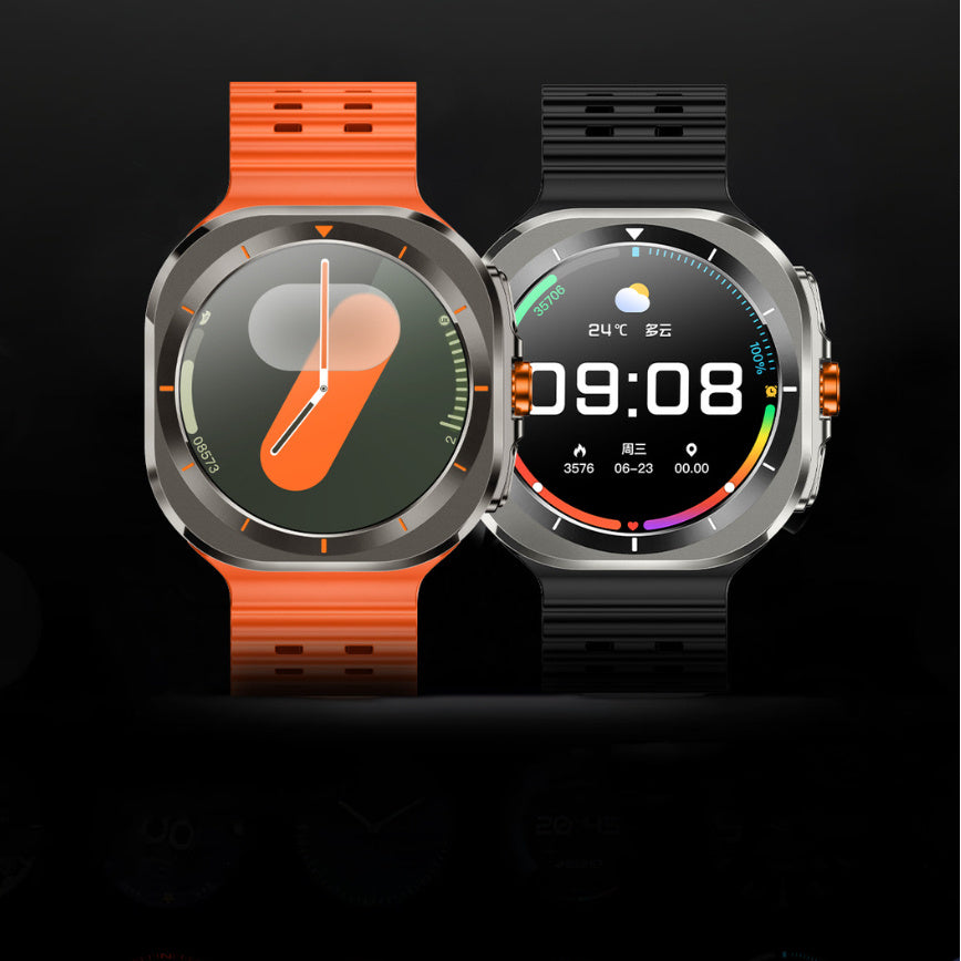 Montre connectée de sport W7 : Assistant vocal intelligent, météo, musique, tension artérielle