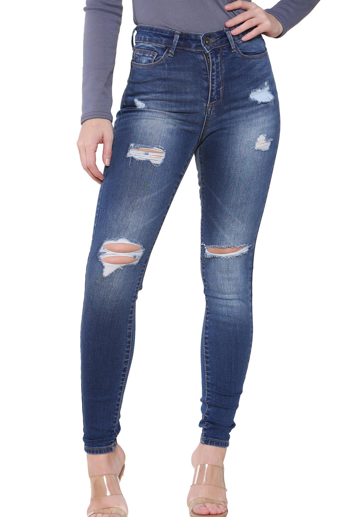 Enzo Jean Skinny Femme Slim Stretch Nouveau Pantalon en Jean Taille UK