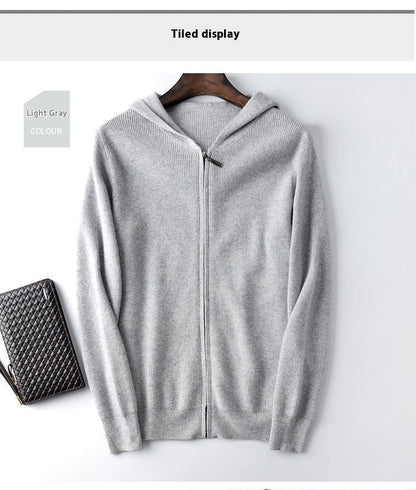 Men's Zipper Hooded Sweater Cardigan