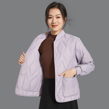 Womens Warm Long-Sleeve Cotton-Padded Jacket