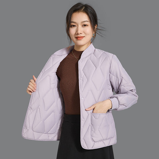 Womens Warm Long-Sleeve Cotton-Padded Jacket