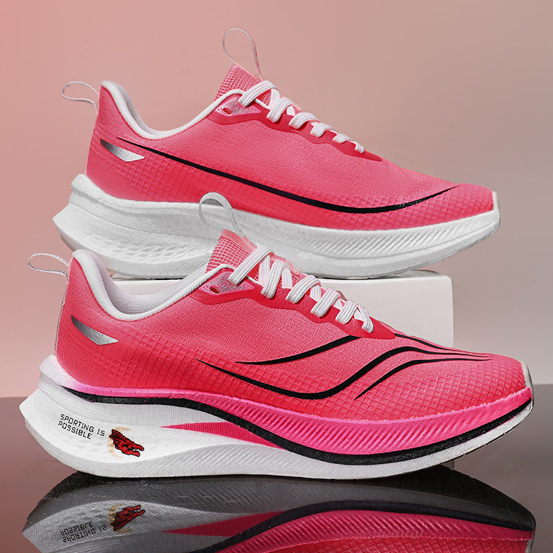 Chaussures de sport pour femmes à plaque carbone, haute élasticité et absorption des chocs