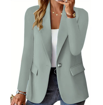 Women's Lapel Button Jacket - Casual Suit Blazer