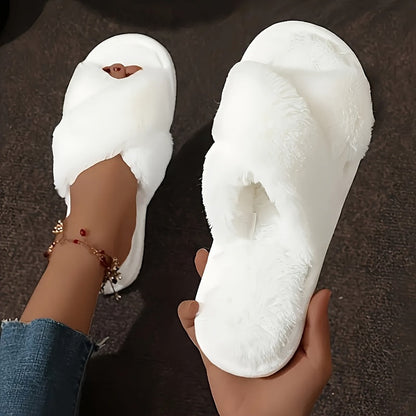 2025 New Fuzzy Cross Lightweight and Warm Slipper